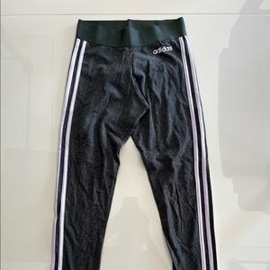 ADIDAS ESSENSIAL 3 STRIPE LEGGINNGS WOMENS GREY SIZE XS FM6699